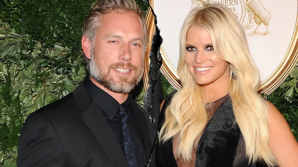 jessica-simpson_eric-johnson Jessica Simpson and Eric Johnson smiling together at a formal event, photographed before their reported separation in 2025.